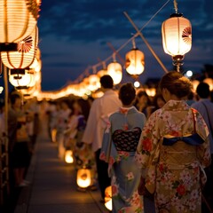 Obraz premium Obon Festival (date varies, usually August, Japan): A Buddhist festival to honor deceased ancestors.