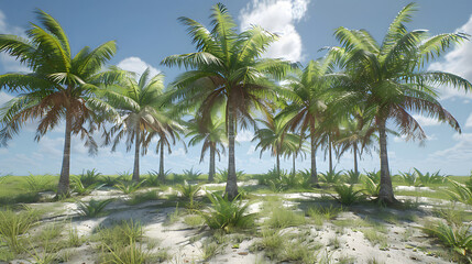 Fototapeta premium Coconut trees, summer trees. Background high quality image