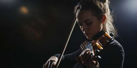 Female Violinist Playing 