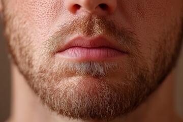 Obraz premium A person with a red swollen throat indicating tons 0368 face, closeup, person, mouth, eyes, people, expression, nose, beard, serious, men, lips, woman, close-up, skin, look, boy, one, smile, looking, 
