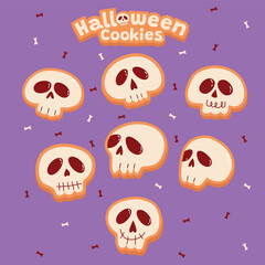 Halloween holiday cute skull cookies 