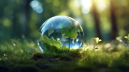 Symbol of green environment, concept of protecting environment