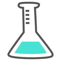 Glass flask in flat design style