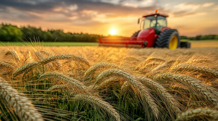 solar-powered agricultural robot operates autonomously in a field, tending to crops with precision. The machine is sleek, efficient, and eco-friendly, symbolizing sustainable farming and innovative te