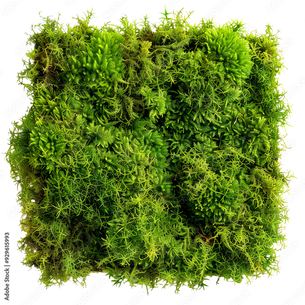 Wall mural green moss isolated on a transparent background