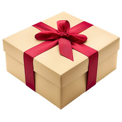 Fototapeta premium Gift box with red ribbon bow isolated on a transparent background