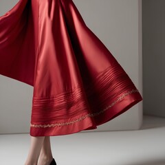 Woman in midi skirt 