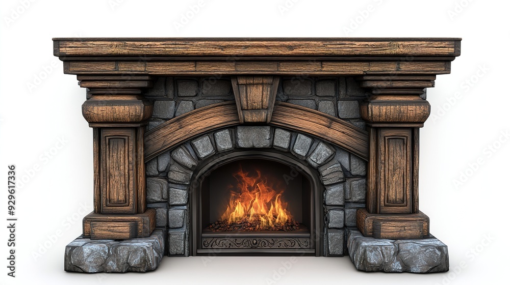 Wall mural a collection of elegant fireplaces showcasing various styles and designs, each featuring unique arch