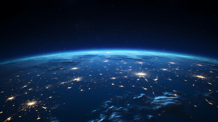 Fototapeta premium Earth in space, planet from the perspective of the universe