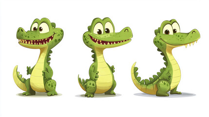 Fototapeta premium Cute alligator cartoon character.
