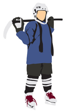 hockey player blue jersey white background clip art preview