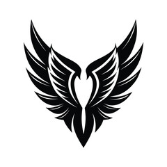 wings vector, art, silhouette black and white design template logo 