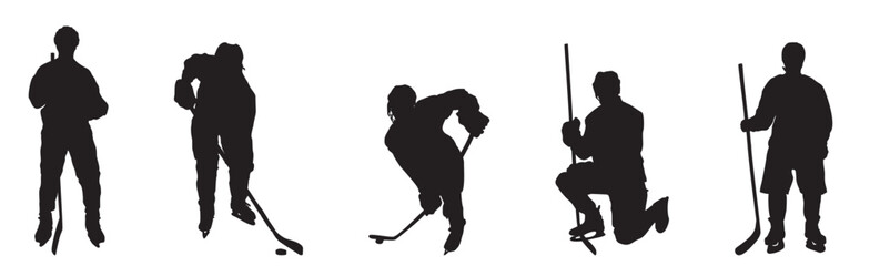 ice hockey player silhouette full isolated © bhupen