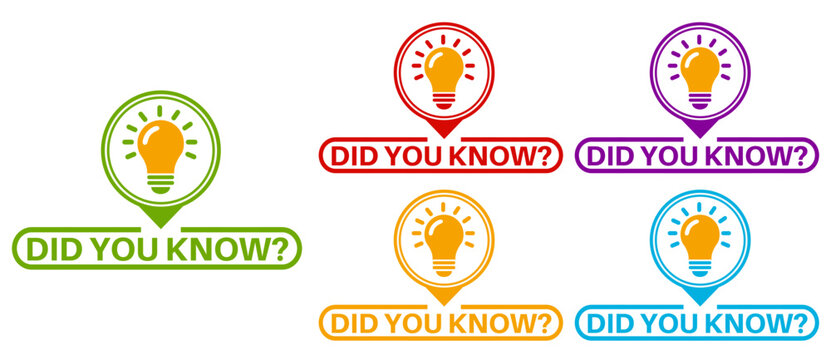 Set did you know icon sign. know more information labels. tips and trick symbol design template Vector illustration	