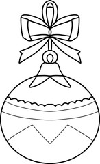 Christmas Ornament Ball Line Drawing Cartoon Illustration