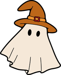 Cute Ghost Halloween slogan retro design t-shirt design.