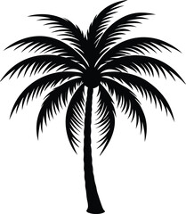 Obraz premium A black palm tree silhouette vector illustration high quality art work.