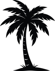 Obraz premium A black palm tree silhouette vector illustration high quality art work.