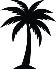 A black palm tree silhouette vector illustration high quality art work.