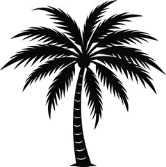Obraz premium A black palm tree silhouette vector illustration high quality art work.