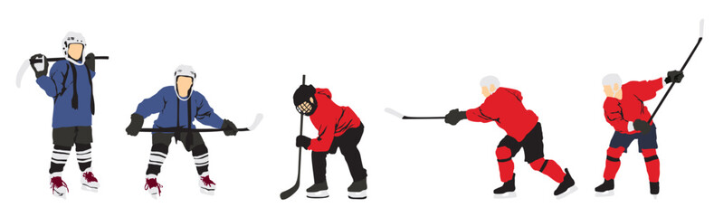 Fototapeta premium full isolated set of ice hockey player collection