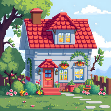 Casa Pixelada en la Serenidad de la Pradera