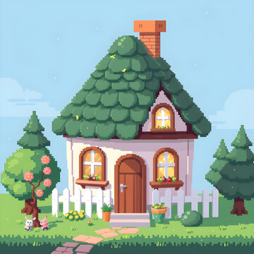 Tranquilidad en la Pradera Pixelada