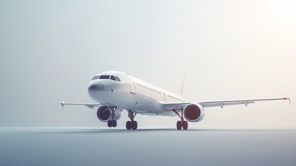 Obraz premium White commercial airplane in dynamic