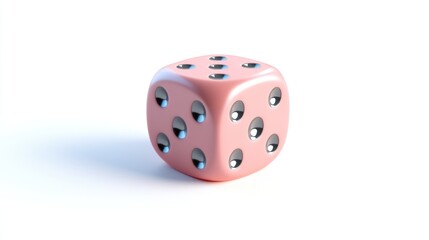 Pink Dice on White Background