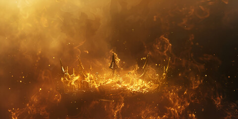 fire in the fog, foggy blaze, fire through fog, fog and flames, fire scene, foggy smoke, foggy fire image