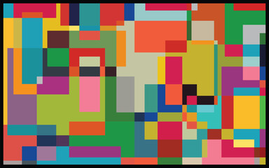 Multicolor abstract rectangle composition background. Use for wallpaper, print art, presentation backgrounds, posters, flyers, and book illustration.
