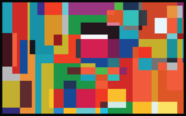 Multicolor abstract rectangle composition background. Use for wallpaper, print art, presentation backgrounds, posters, flyers, and book illustration.