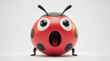 Obraz premium Surprised Ladybug Cartoon