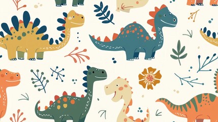 cute dinosaur pattern for poly mailer. cute seamless pattern dinosaur 
