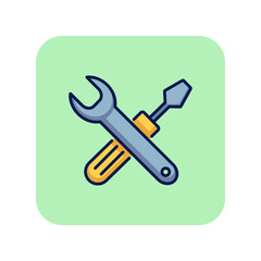 Car repair line icon. Mechanic tools, instrument, wrench. Car service concept. Can be used for topics like garage, maintenance, service station