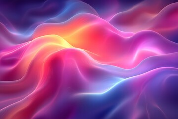 Obraz premium A stunning abstract digital artwork featuring flowing, wave-like patterns in vibrant shades of pink, purple, blue, and orange. 