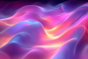 Obraz premium A stunning abstract digital artwork featuring flowing, wave-like patterns in vibrant shades of pink, purple, blue, and orange. 