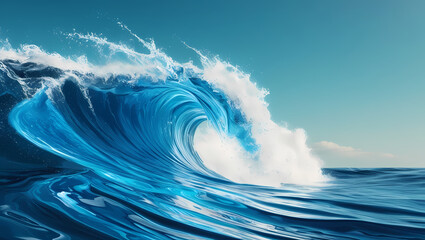 Dynamic Blue Curves Generative AI