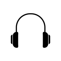 Headphone icon vector, Headphone sign flat black trendy style illustration for web and app..eps