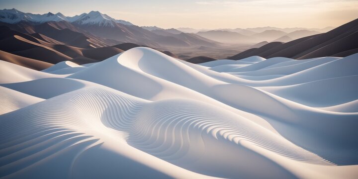 Close-up 3D Landscape Model with Intricate White Designs on Blur