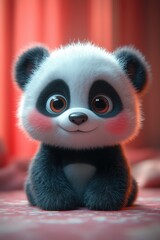 Fototapeta premium a cute adorable baby Panda generative ai