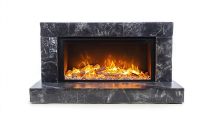Electric fireplace, on the white background