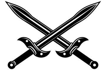 Crossing swords and battle axe collection, Sword and axe icon
