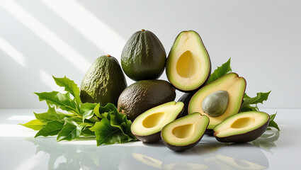 fresh avocado image with white background stock photo