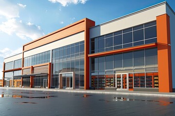 Mockup supermarket building . 3D render