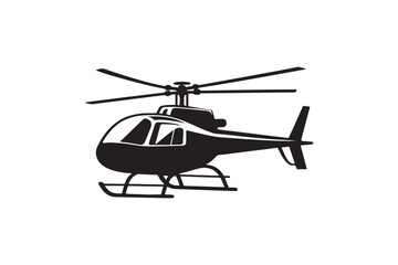 Helicopter silhouette vector art illustration.