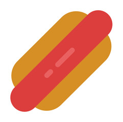 Hotdog Icon in Flat Style Suitable for Web, Apps, Presentation, or Printable Meanings	