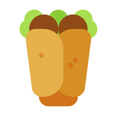 Kebab Icon in Flat Style Suitable for Web, Apps, Presentation, or Printable Meanings	