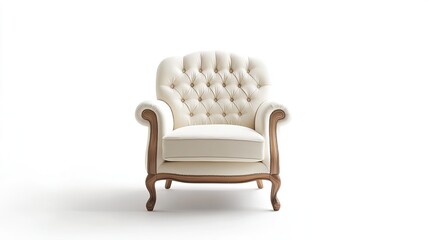 Fototapeta premium Upholstered armchair, on the white background