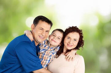 Obraz premium Happy young family relax outdoor